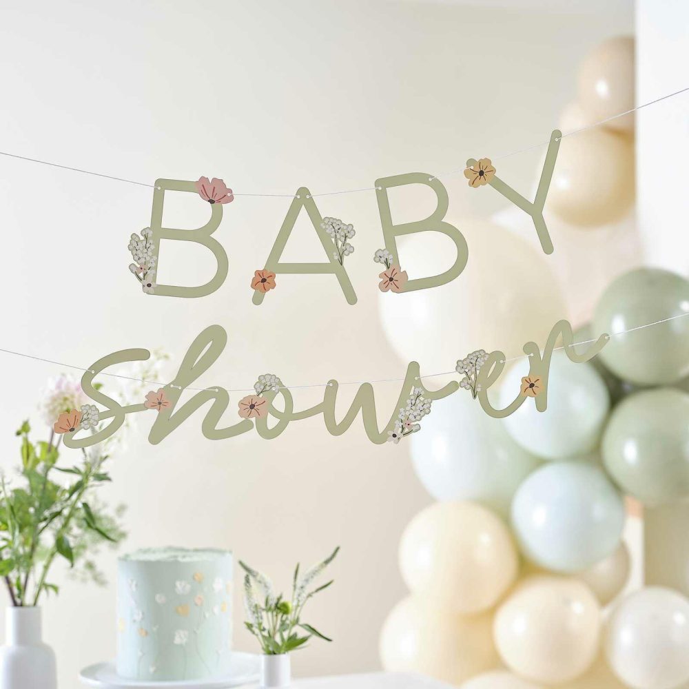 Baby Shower Backdrop |   Floral Baby Shower Bunting Baby Shower Baby Shower Backdrop