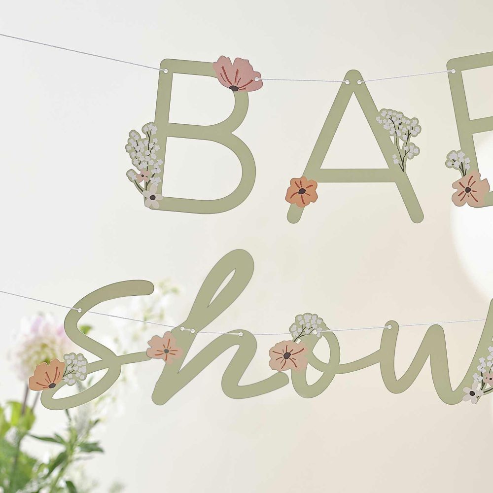 Baby Shower Backdrop |   Floral Baby Shower Bunting Baby Shower Baby Shower Backdrop