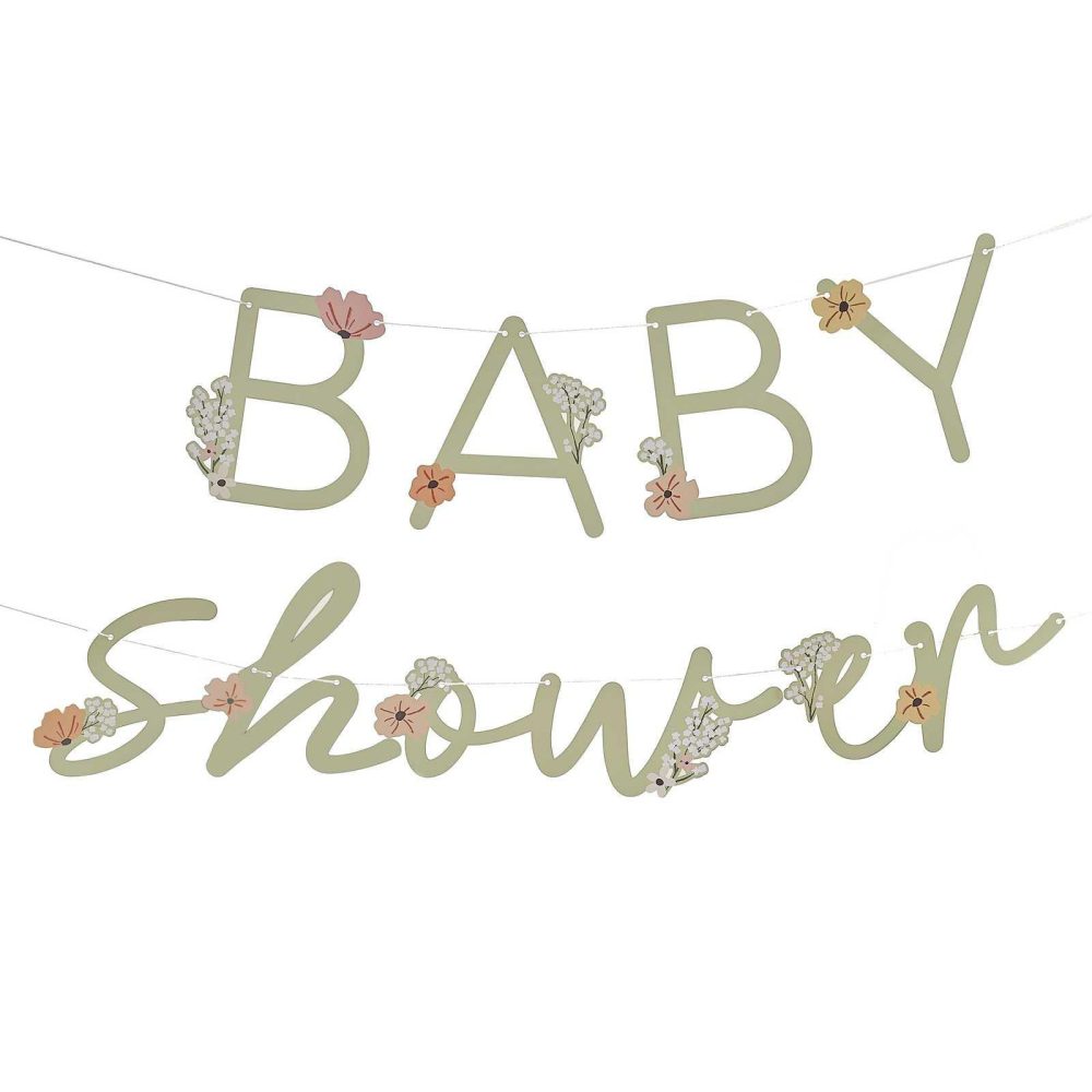 Baby Shower Backdrop |   Floral Baby Shower Bunting Baby Shower Baby Shower Backdrop