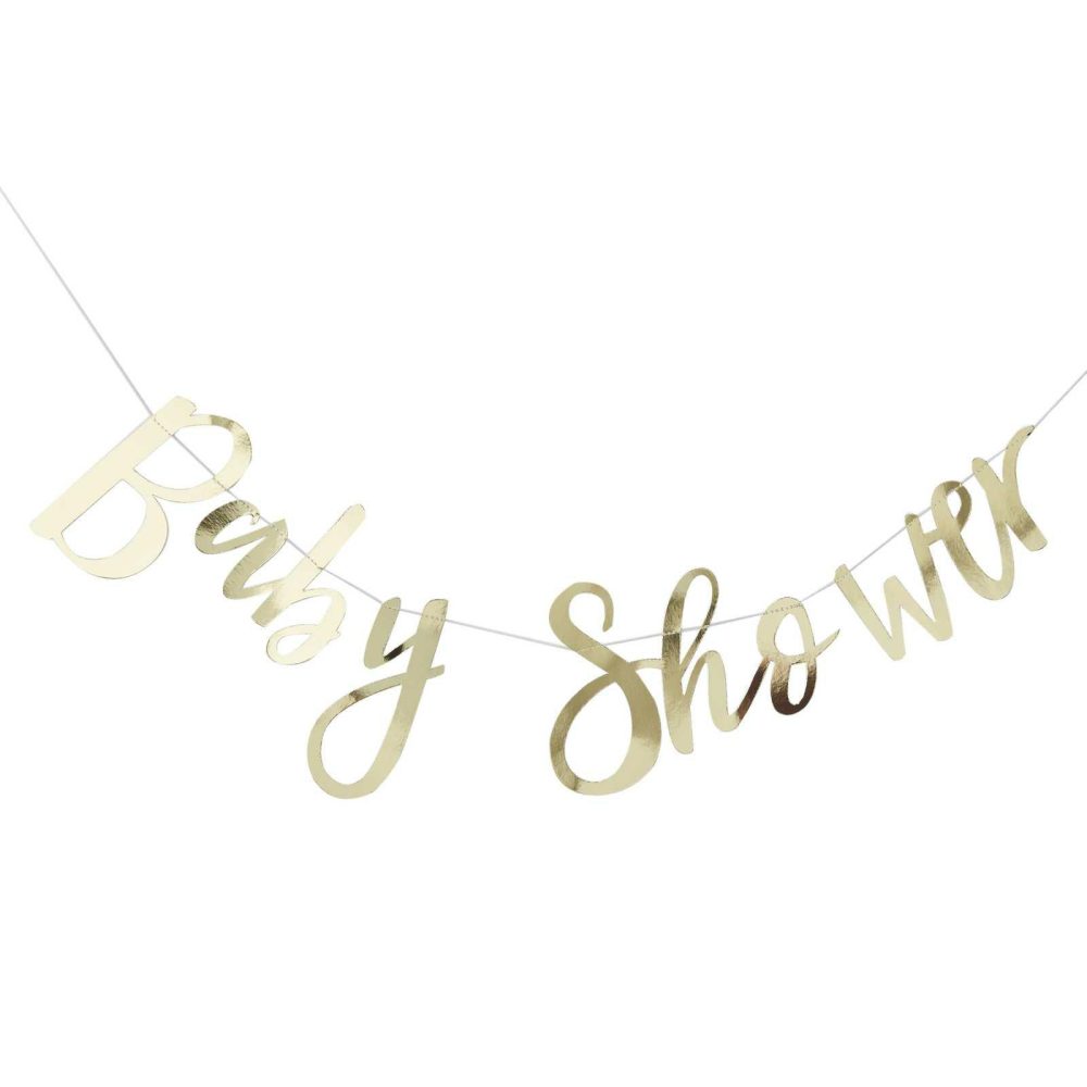 Baby Shower Backdrop |   Gold Baby Shower Bunting Baby Shower Baby Shower Backdrop