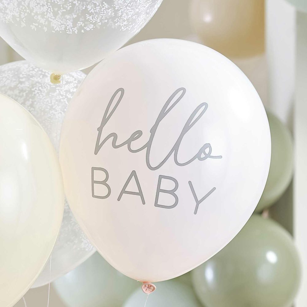 Baby Shower Balloons |   Hello Baby Floral Baby Shower Balloon Bundle Baby Shower Balloons