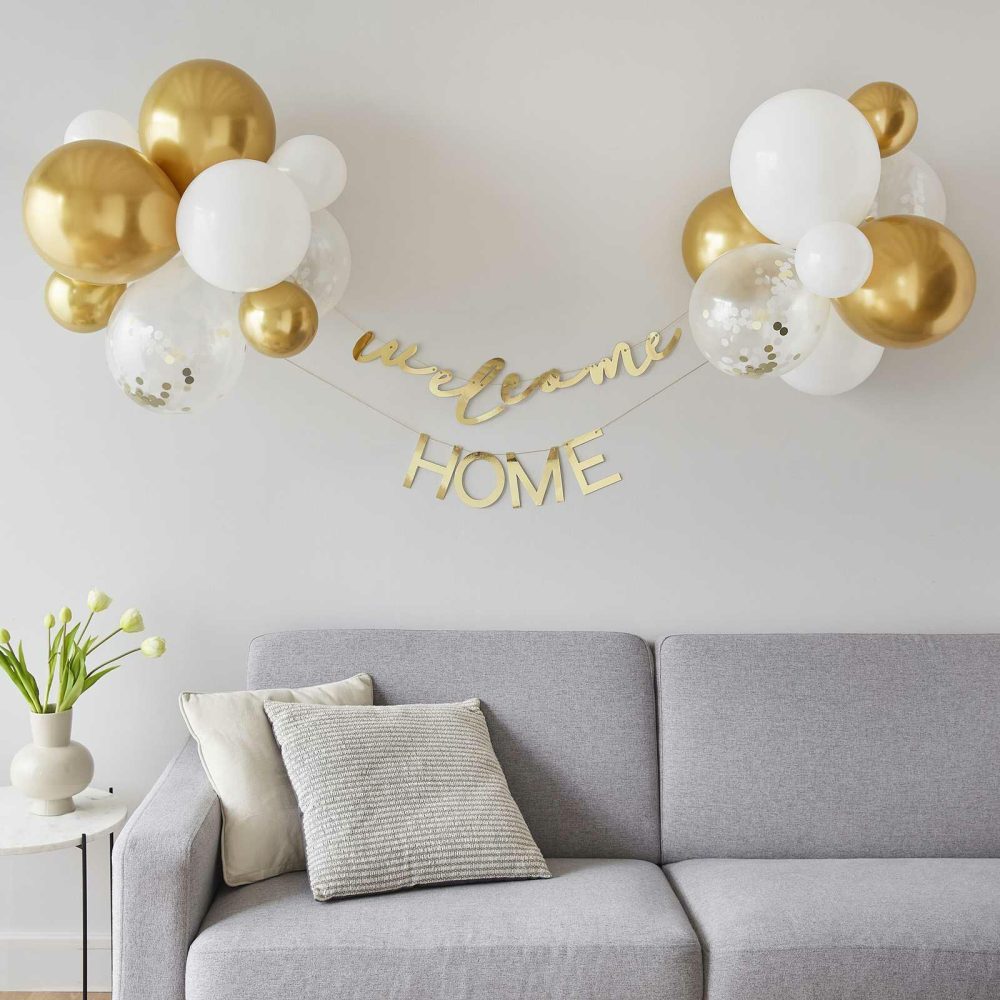 Baby Shower Balloons |   Welcome Home Bunting With Balloons Baby Shower Balloons Baby Shower Balloons