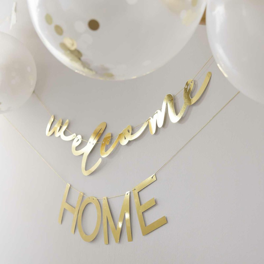 Baby Shower Balloons |   Welcome Home Bunting With Balloons Baby Shower Balloons Baby Shower Balloons