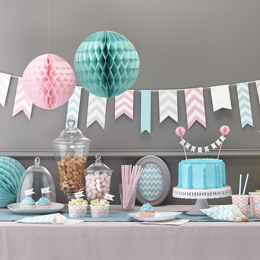 Baby Shower Decorations |   Baby Shower Bunting – Chevron Divine Baby Shower Baby Shower Decorations