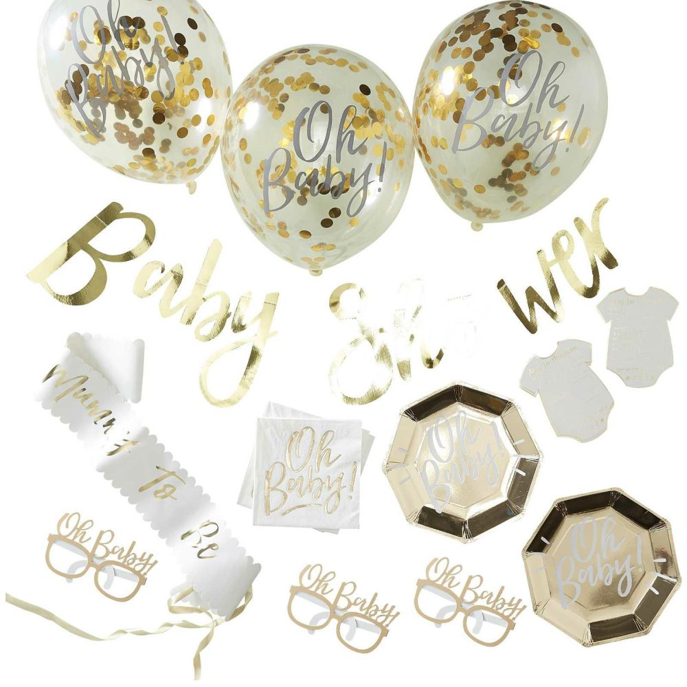 Baby Shower Decorations |   Gold Baby Shower Party In A Box Baby Shower Baby Shower Decorations