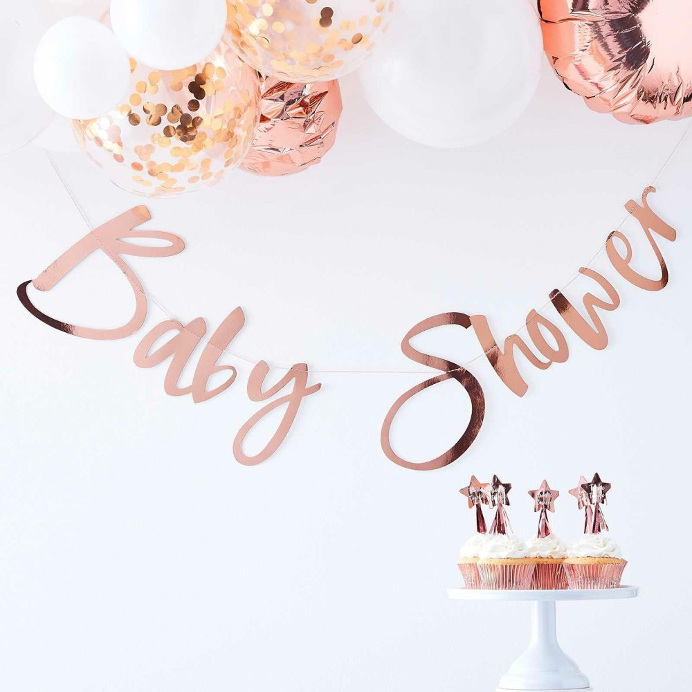 Baby Shower Decorations |   Rose Gold Baby Shower Bunting Baby Shower Baby Shower Backdrop