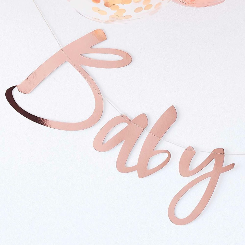 Baby Shower Decorations |   Rose Gold Baby Shower Bunting Baby Shower Baby Shower Backdrop