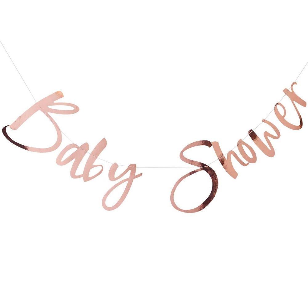 Baby Shower Decorations |   Rose Gold Baby Shower Bunting Baby Shower Baby Shower Backdrop