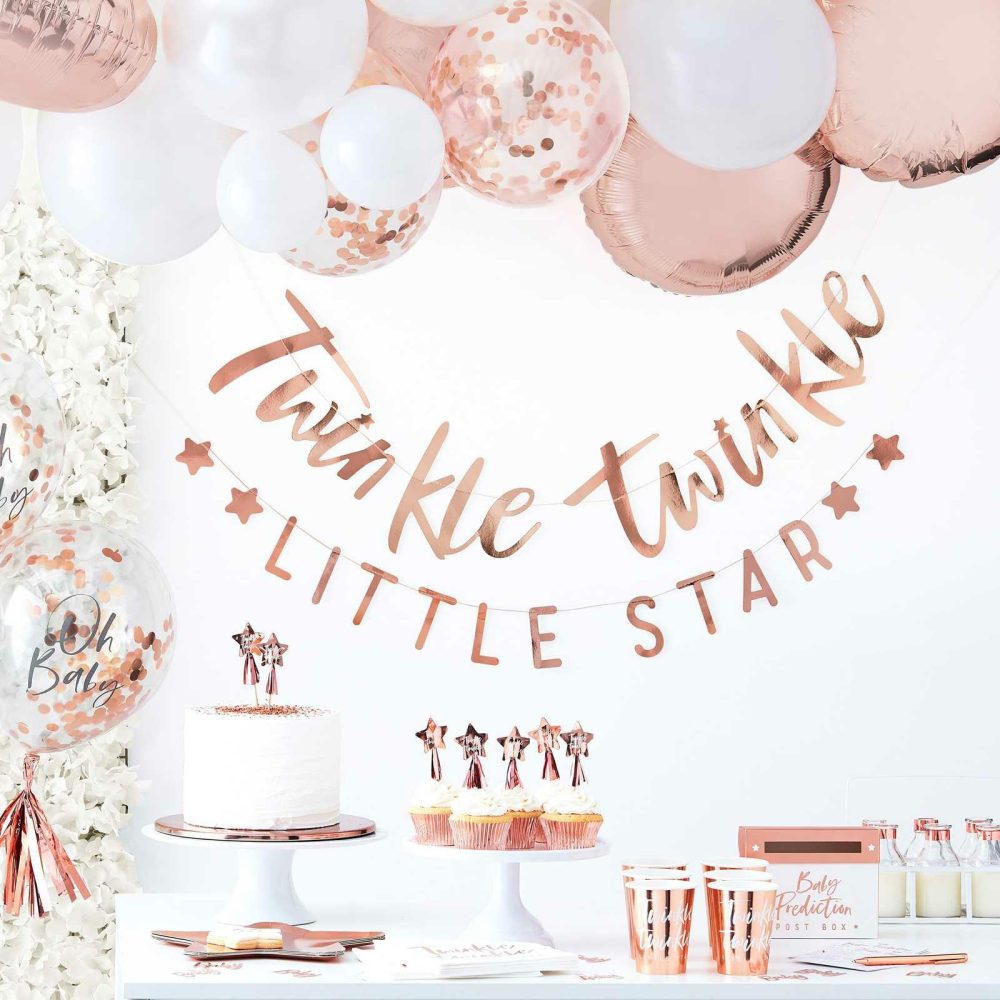 Baby Shower Decorations |   Rose Gold Baby Shower Bunting Baby Shower Baby Shower Backdrop