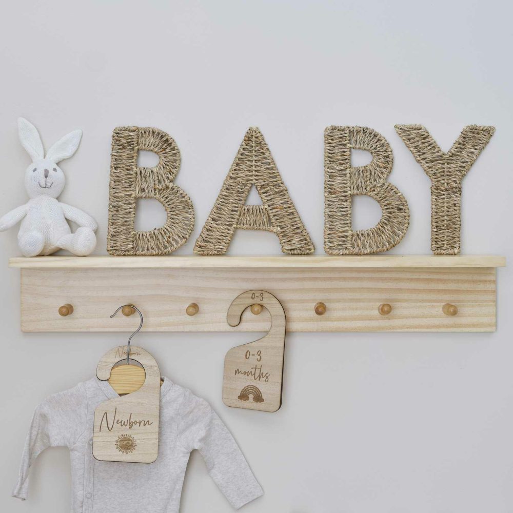 Baby Shower Decorations |   Wicker Baby Sign Nursery Decoration Baby Shower Baby Shower Decorations