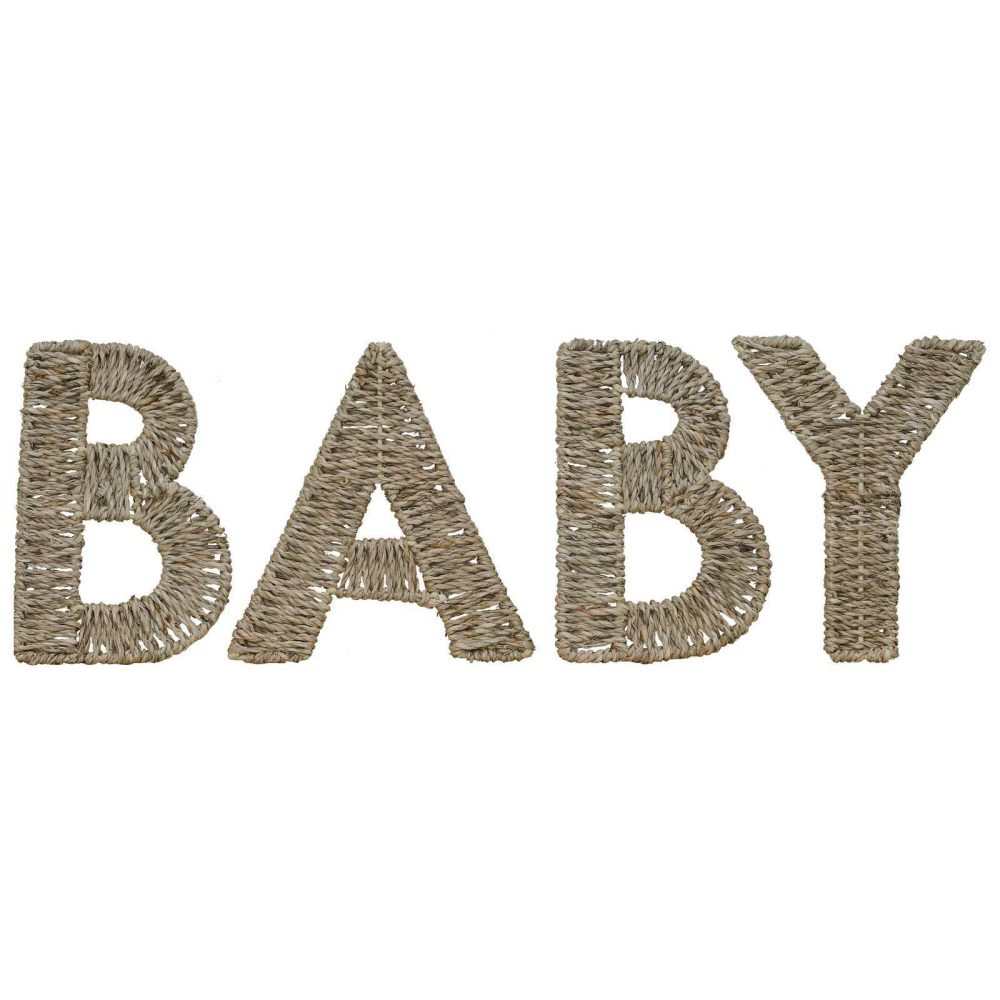 Baby Shower Decorations |   Wicker Baby Sign Nursery Decoration Baby Shower Baby Shower Decorations