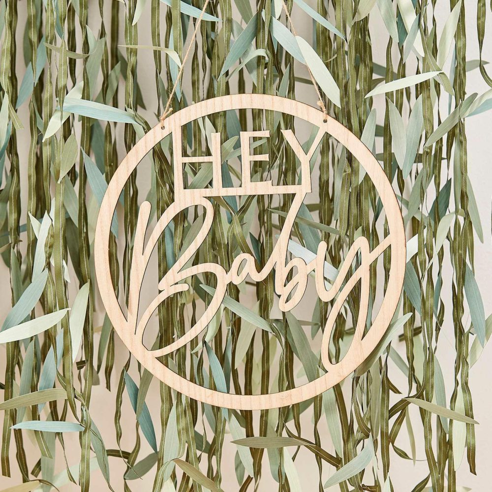 Baby Shower Decorations |   Wooden Hey Baby Shower Sign Baby Shower Baby Shower Decorations