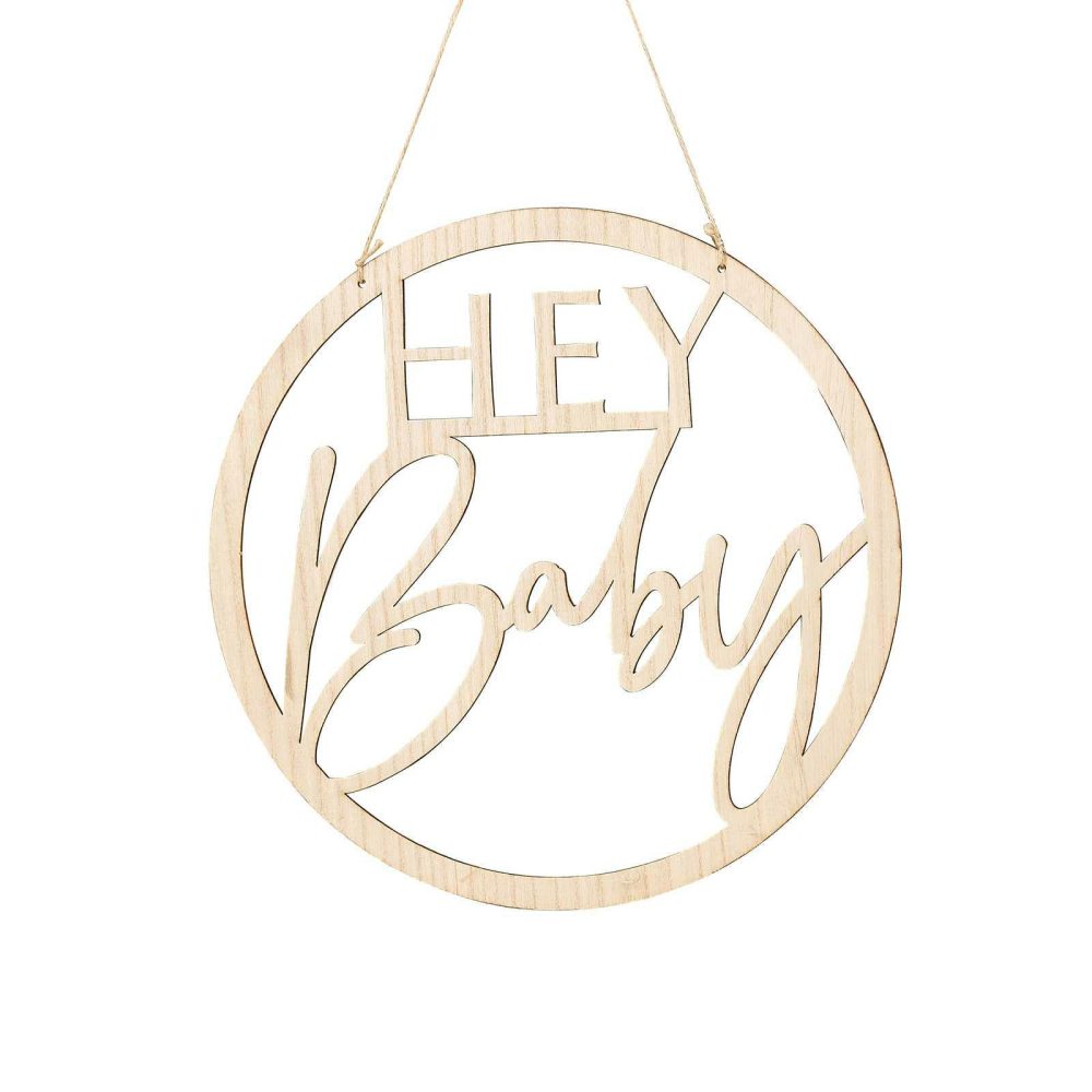 Baby Shower Decorations |   Wooden Hey Baby Shower Sign Baby Shower Baby Shower Decorations