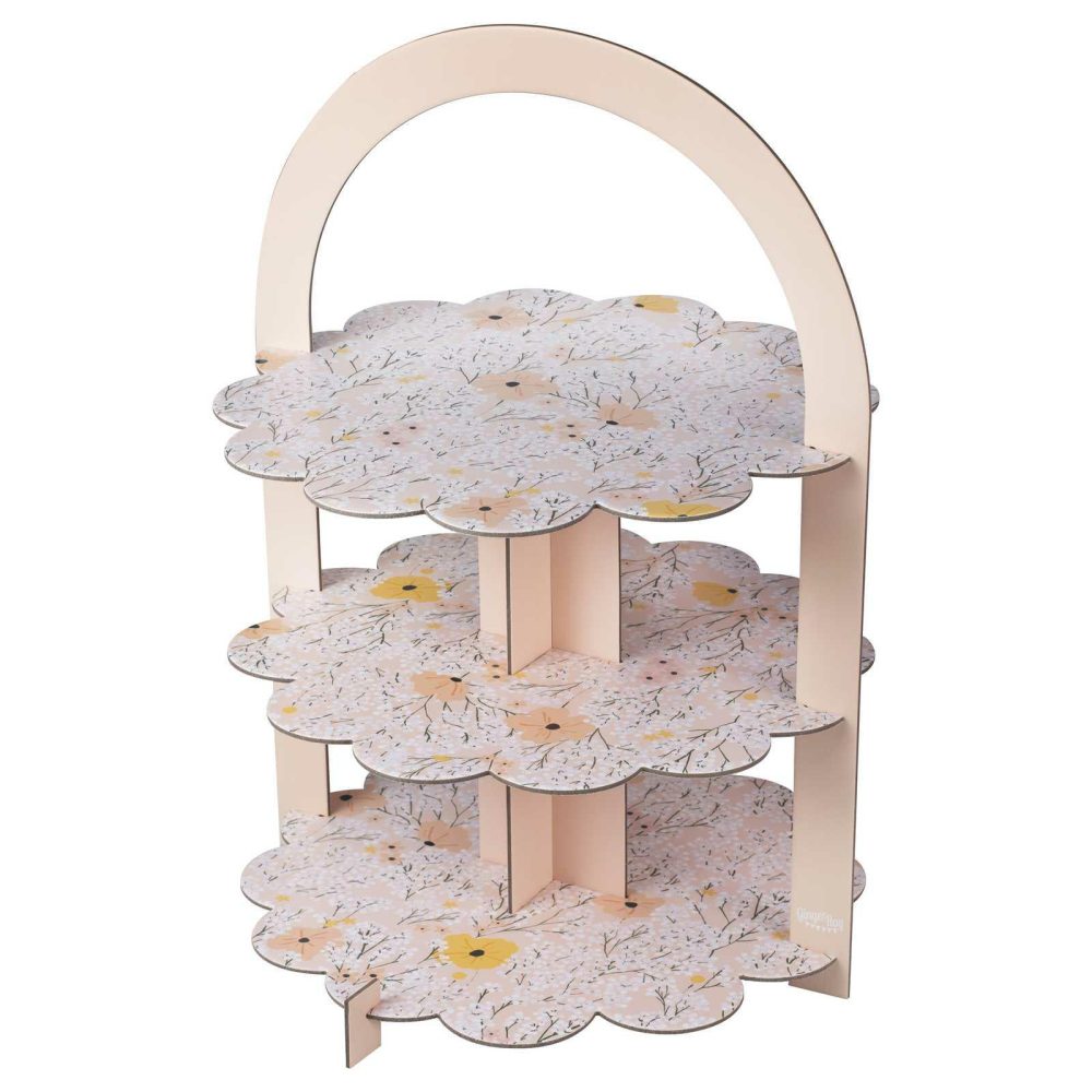 Baby Shower Donut Walls & Treat Stands |   Floral Afternoon Tea Stand Baby Shower Donut Walls & Treat Stands