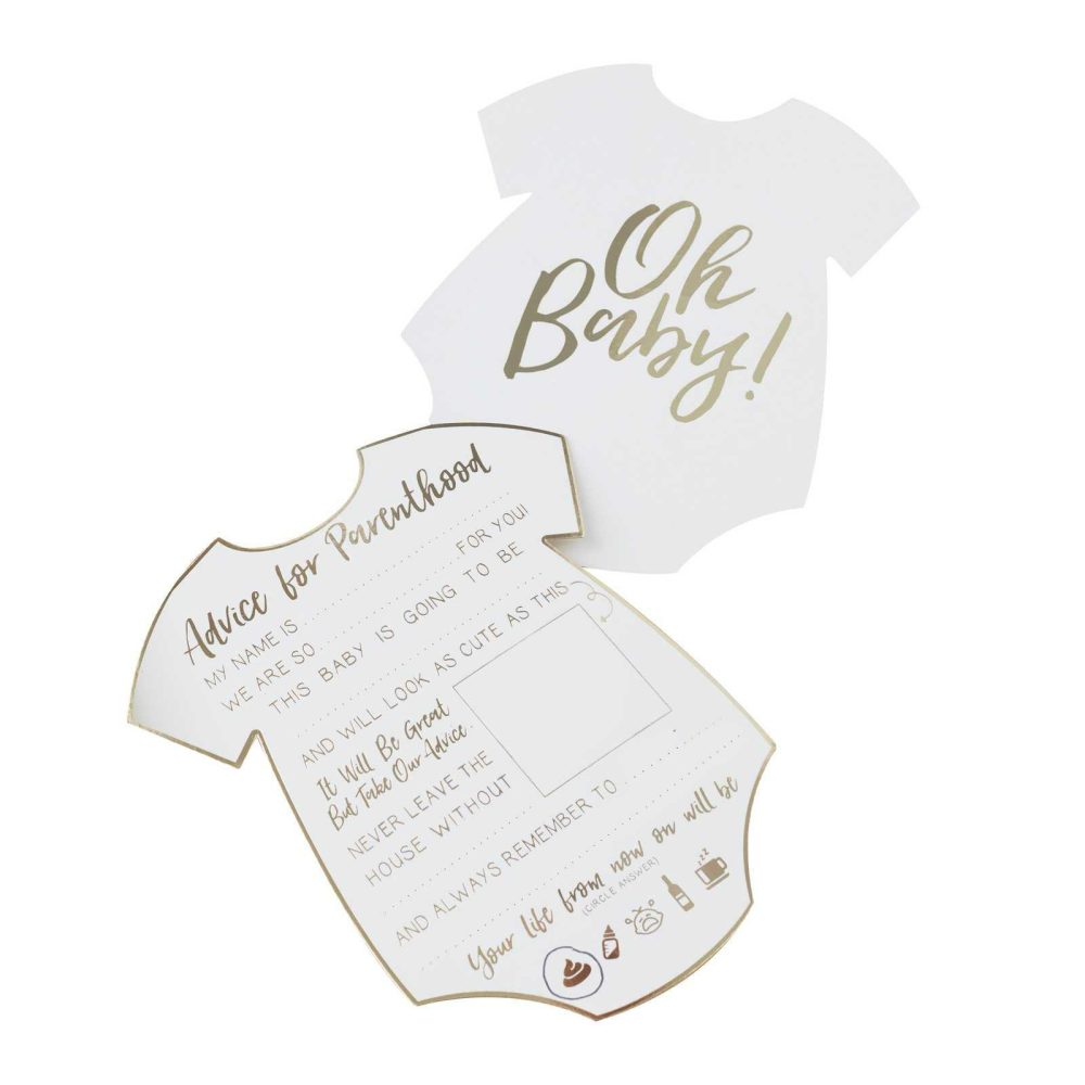 Baby Shower Games |   Gold Foiled Baby Shower Prediction Game Cards Baby Shower Baby Shower Games