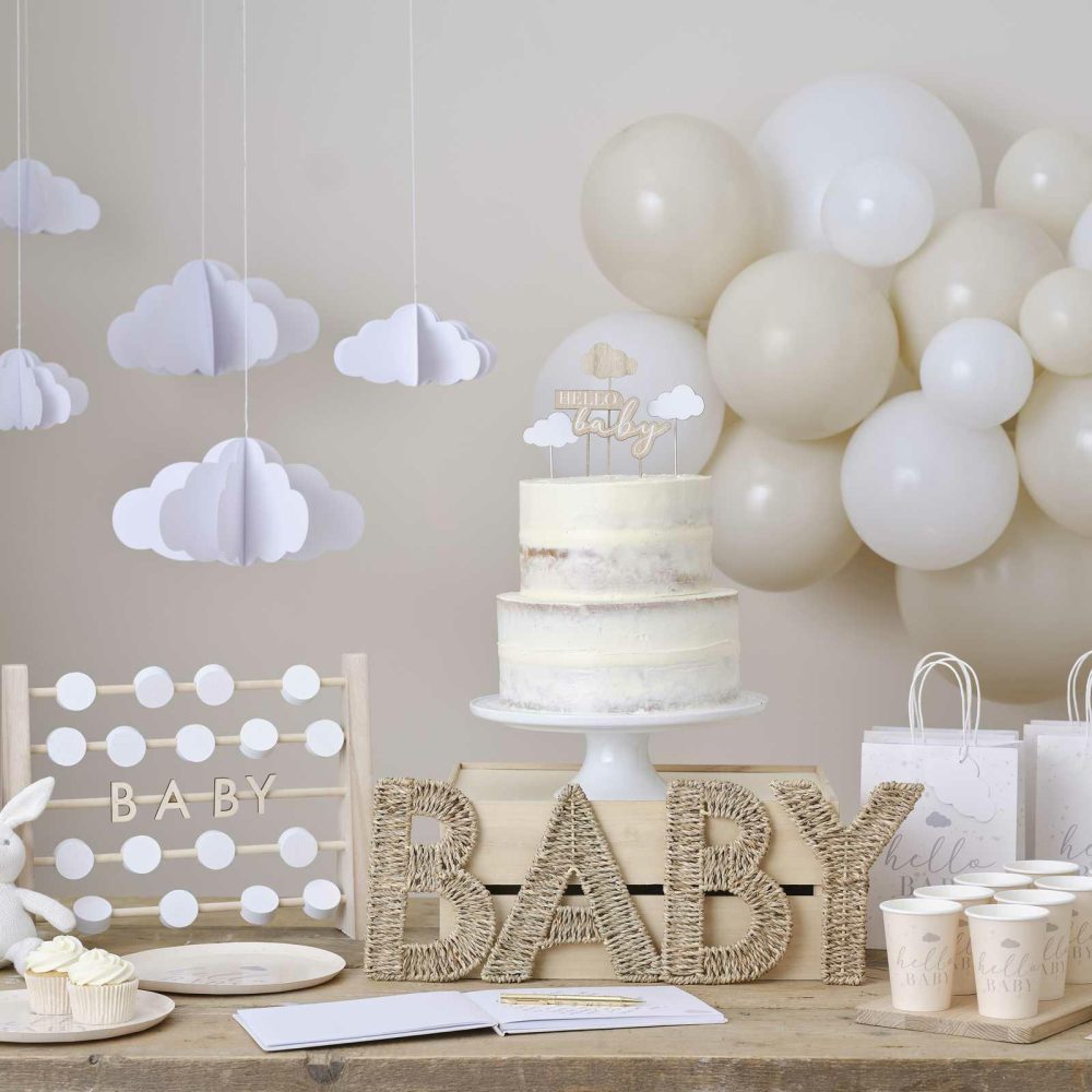 Baby Shower Gifts |   Hello Baby Speckle And Cloud Baby Shower Gift Bags Baby Shower Baby Shower Gifts