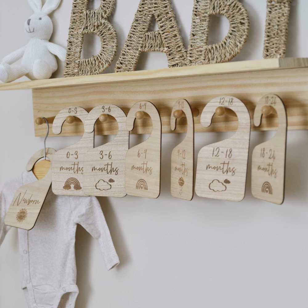 Baby Shower Gifts |   Wooden Baby Hangers Baby Shower Baby Shower Gifts