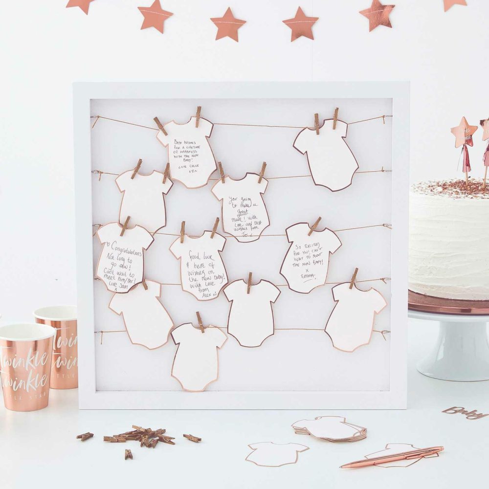 Baby Shower Guest Book |   Babygrow Frame Baby Shower Guest Book Alternative Baby Shower Baby Shower Gifts