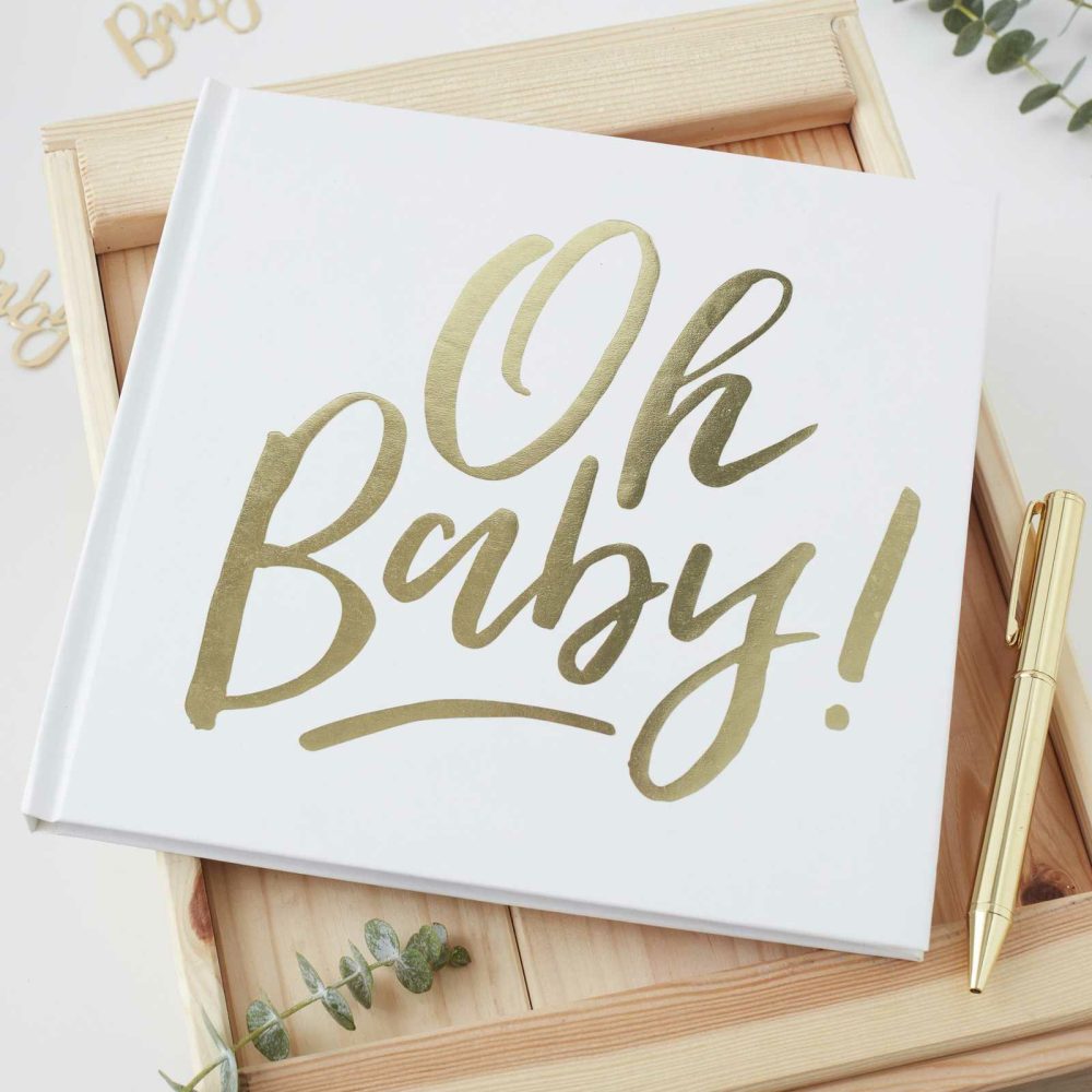 Baby Shower Guest Book |   Gold Oh Baby! Shower Guest Book Baby Shower Baby Shower Guest Book