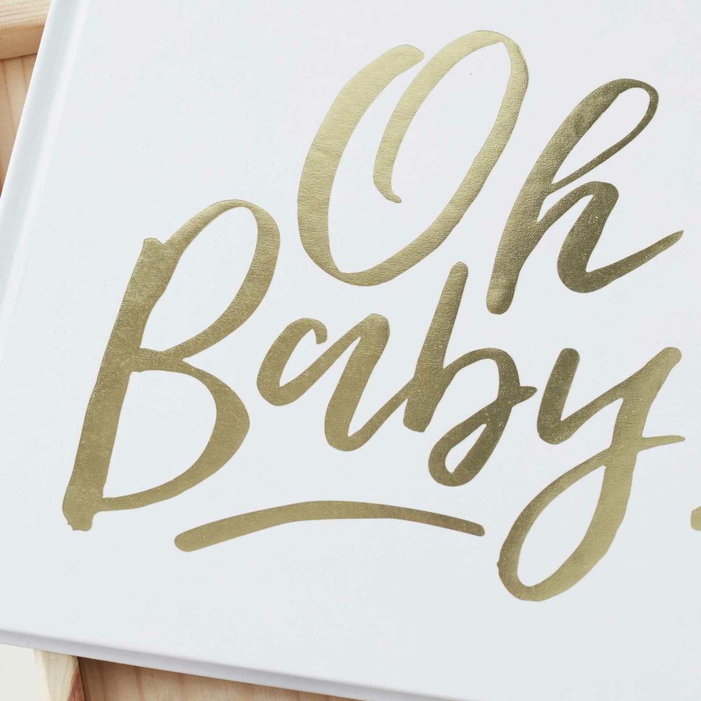 Baby Shower Guest Book |   Gold Oh Baby! Shower Guest Book Baby Shower Baby Shower Guest Book