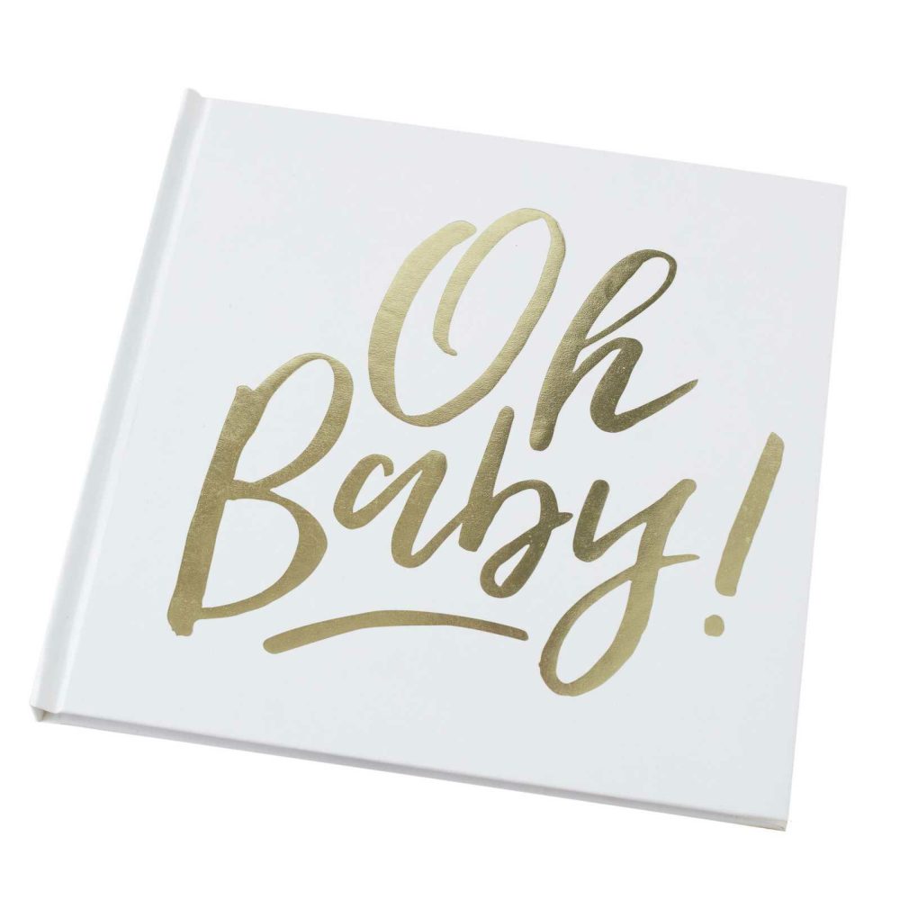 Baby Shower Guest Book |   Gold Oh Baby! Shower Guest Book Baby Shower Baby Shower Guest Book