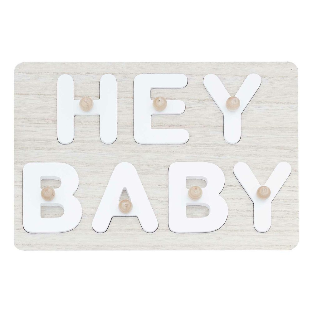 Baby Shower Guest Book |   Hey Baby Wooden Puzzle Baby Shower Guest Book Baby Shower Baby Shower Guest Book