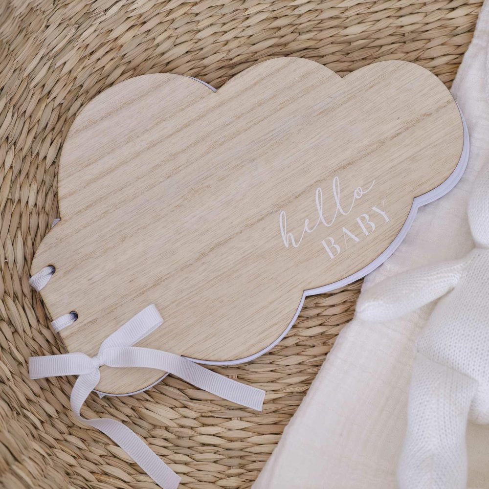 Baby Shower Guest Book |   Wooden Hello Baby Cloud Baby Shower Guest Book Baby Shower Baby Shower Guest Book