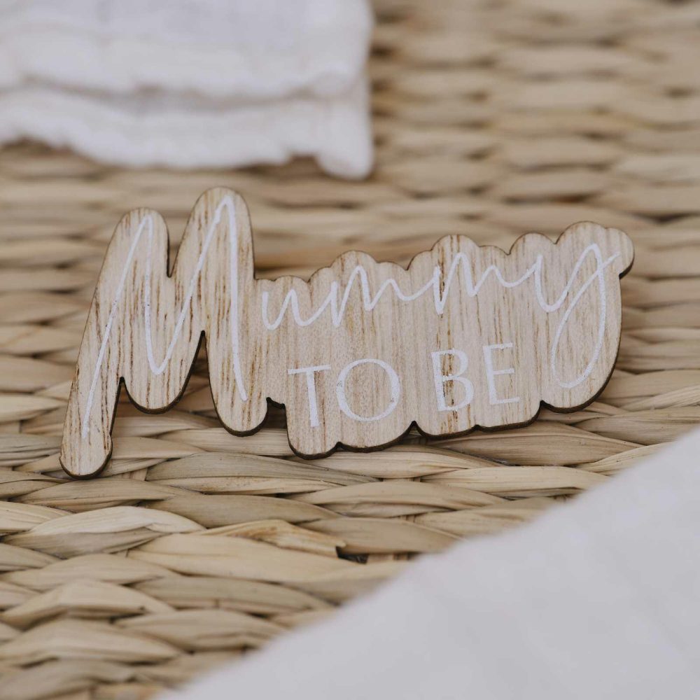 Baby Shower Photobooth |   Mummy To Be Wooden Badge Baby Shower Baby Shower Photobooth