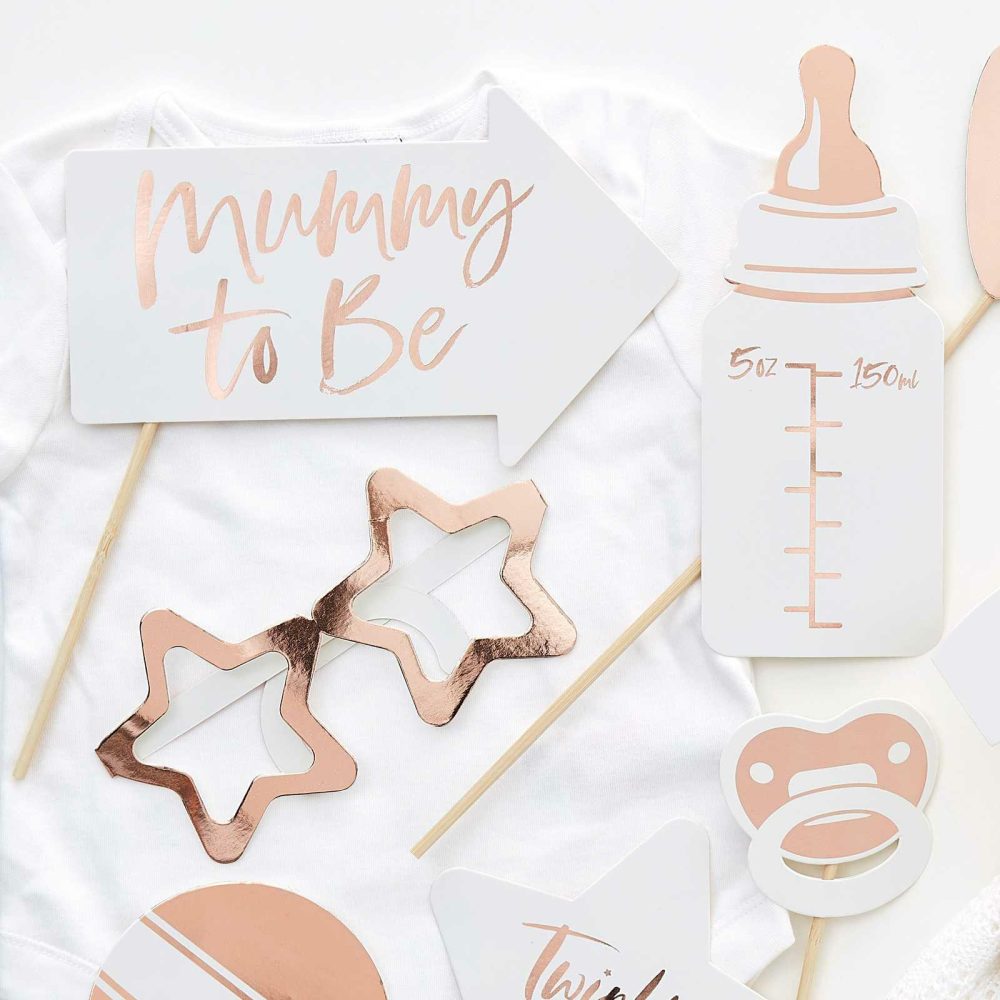 Baby Shower Photobooth |   Rose Gold Baby Shower Photo Booth Props Baby Shower Baby Shower Photobooth