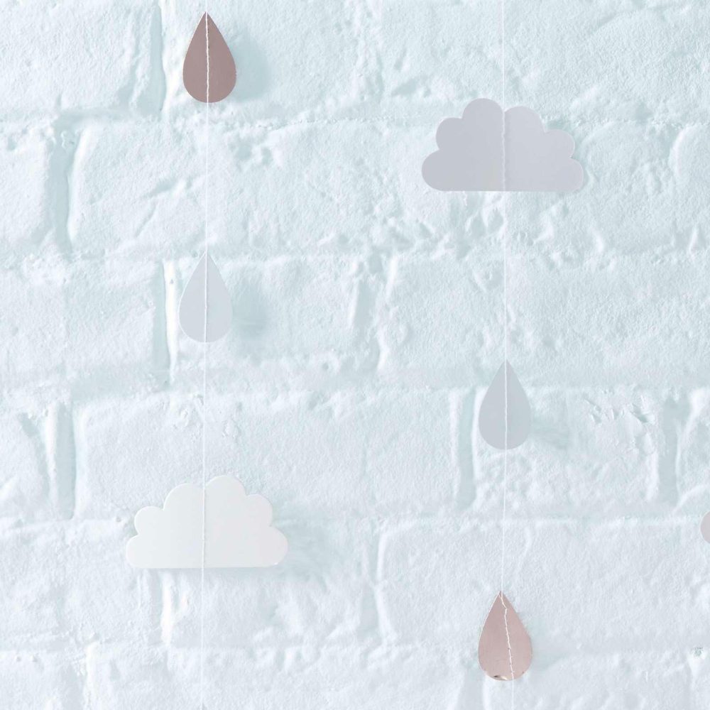 Baby Shower Photobooth |   Rose Gold Raindrops And Clouds Baby Shower Decoration Baby Shower Baby Shower Backdrop