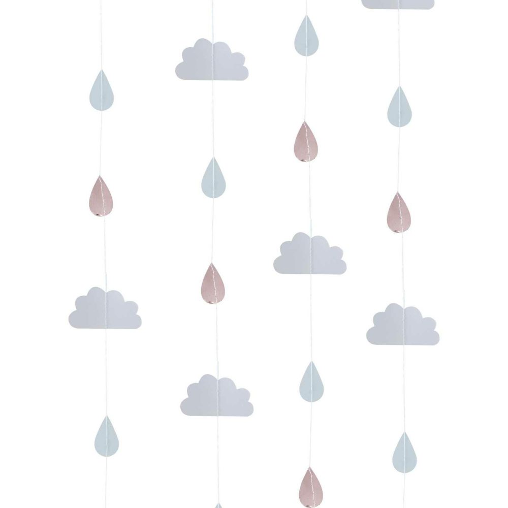 Baby Shower Photobooth |   Rose Gold Raindrops And Clouds Baby Shower Decoration Baby Shower Baby Shower Backdrop