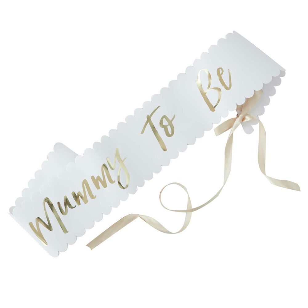 Baby Shower Sashes |   Gold Mummy To Be Baby Shower Sash Baby Shower Baby Shower Sashes