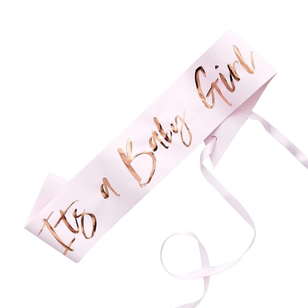 Baby Shower Sashes |   It’s A Baby Girl Pink Baby Shower Sash Baby Shower Baby Shower Sashes