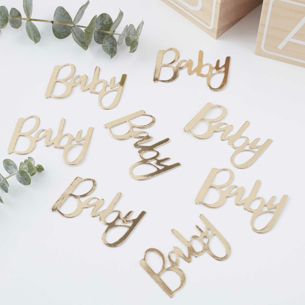 Baby Shower Tableware |   Gold Baby Shower Confetti Baby Shower Baby Shower Tableware