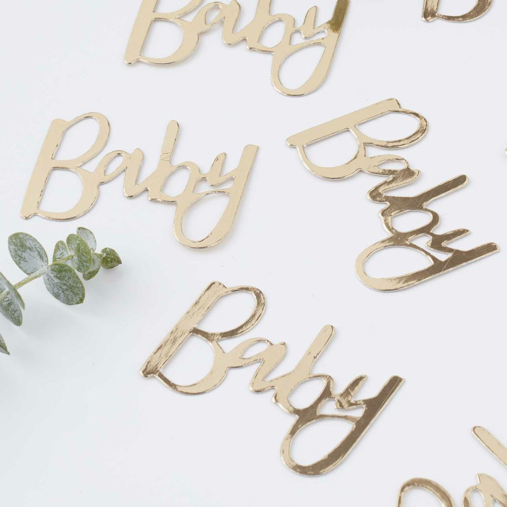 Baby Shower Tableware |   Gold Baby Shower Confetti Baby Shower Baby Shower Tableware