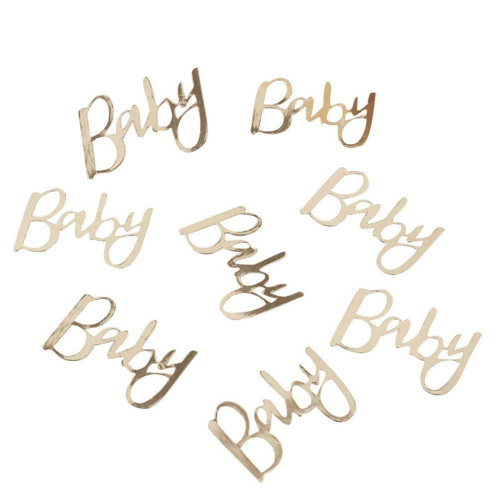 Baby Shower Tableware |   Gold Baby Shower Confetti Baby Shower Baby Shower Tableware