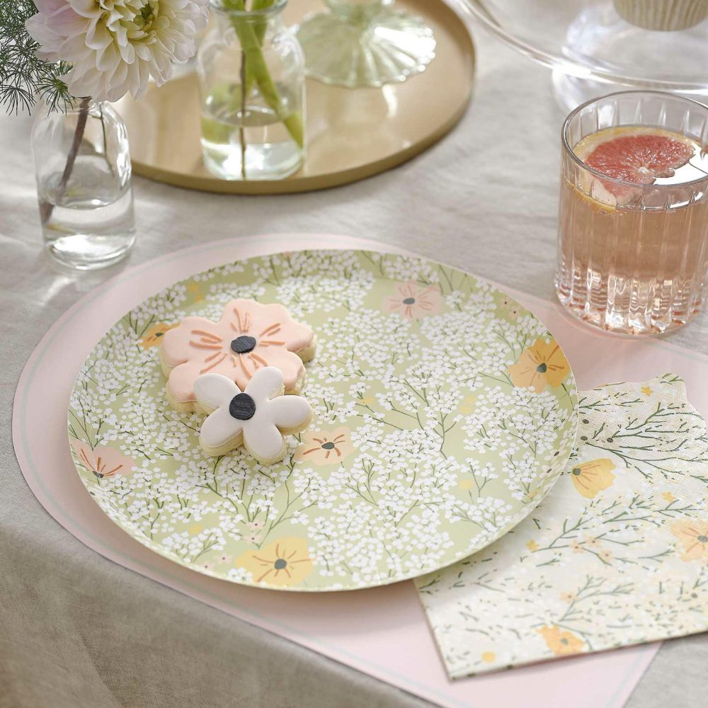 Baby Shower Tableware |   Hello Baby Floral Tableware Kit Baby Shower Baby Shower Tableware