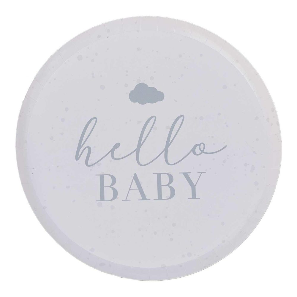 Baby Shower Tableware |   Hello Baby Neutral Baby Shower Plates Baby Shower Baby Shower Tableware