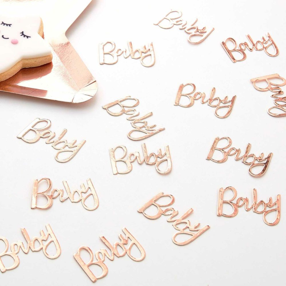 Baby Shower Tableware |   Rose Gold Baby Shower Confetti Baby Shower Baby Shower Tableware