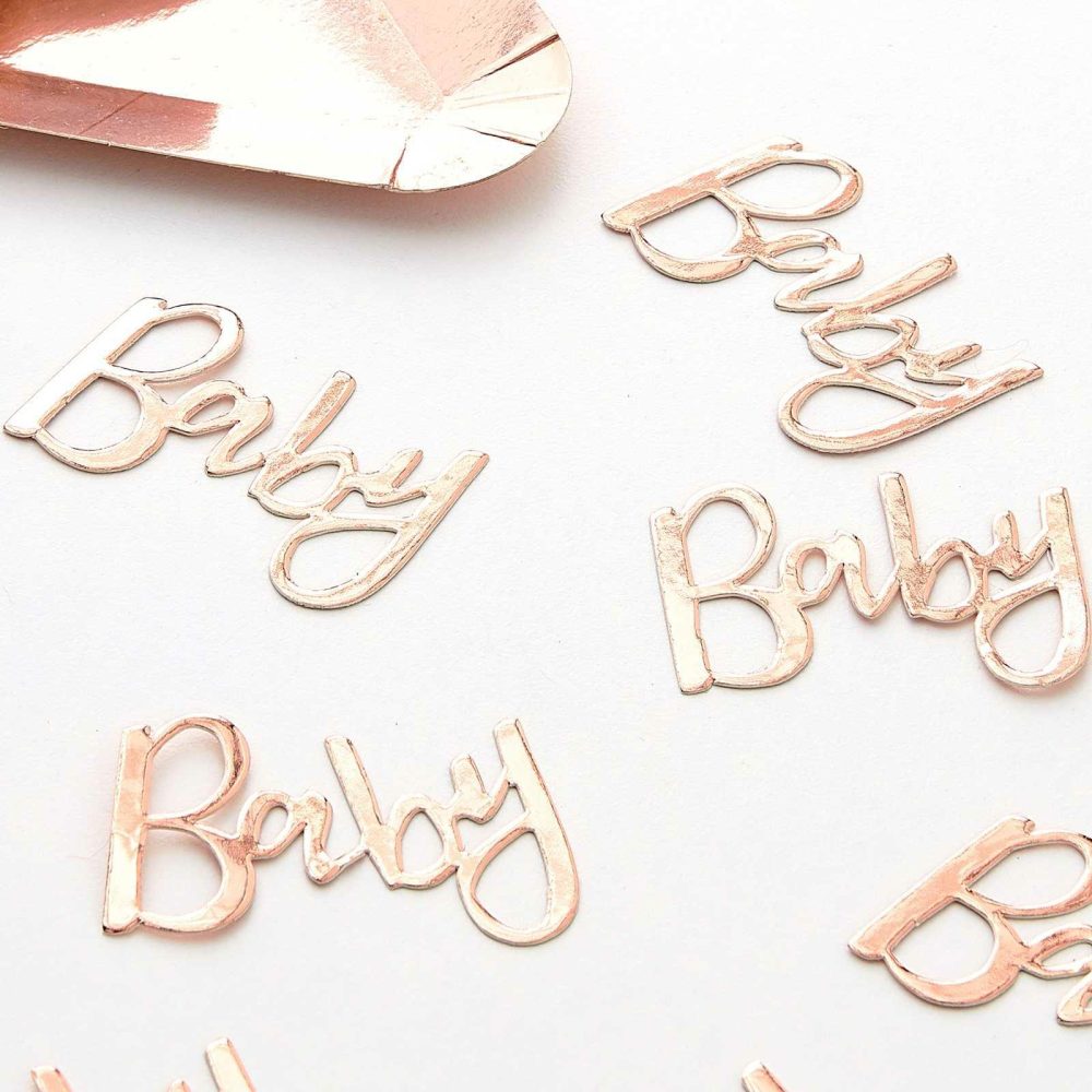 Baby Shower Tableware |   Rose Gold Baby Shower Confetti Baby Shower Baby Shower Tableware