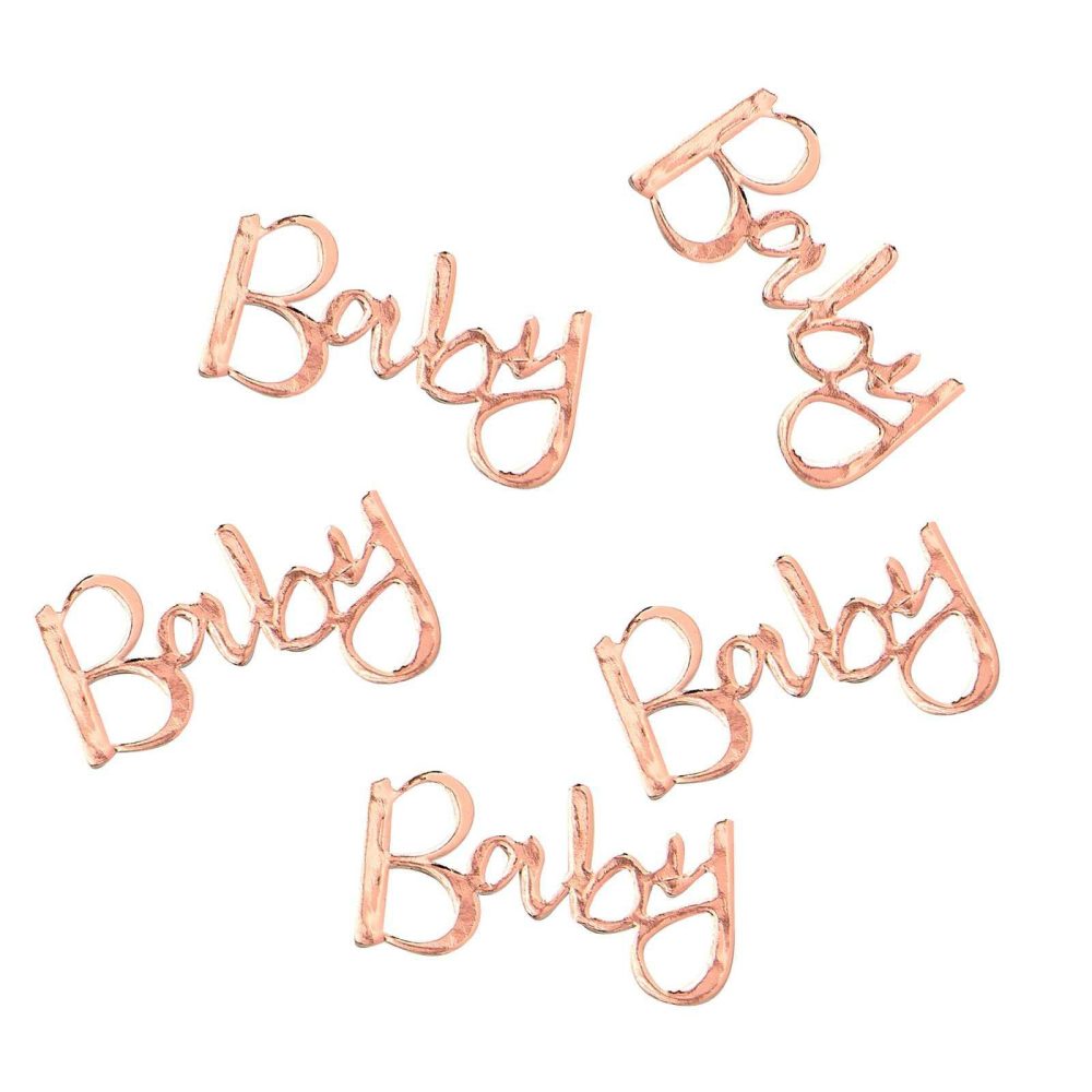 Baby Shower Tableware |   Rose Gold Baby Shower Confetti Baby Shower Baby Shower Tableware