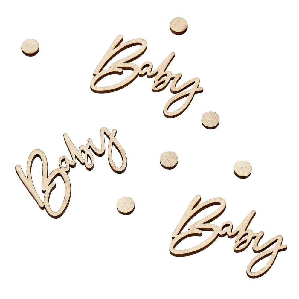 Baby Shower Tableware |   Wooden Baby Shower Confetti Baby Shower Baby Shower Tableware