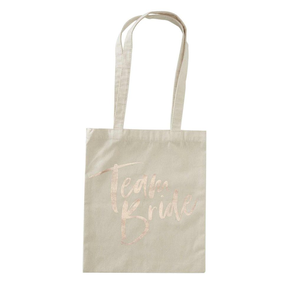 Bachelorette Party Bags |   Team Bride Printed Tote Bag – Floral Bachelorette Party Bachelorette Party Accessories Bachelorette Party Bags