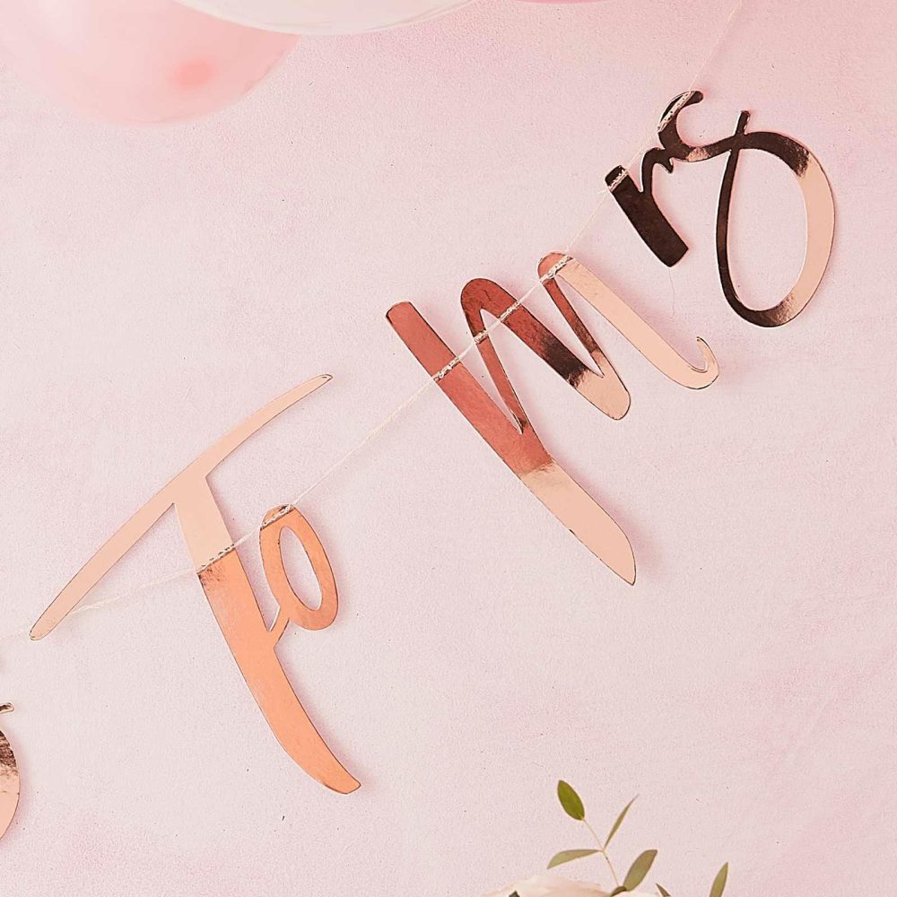 Bachelorette Party Banners |   Miss To Mrs Rose Gold Bachelorette Party Bunting Bachelorette Party Banners Bachelorette Party Banners