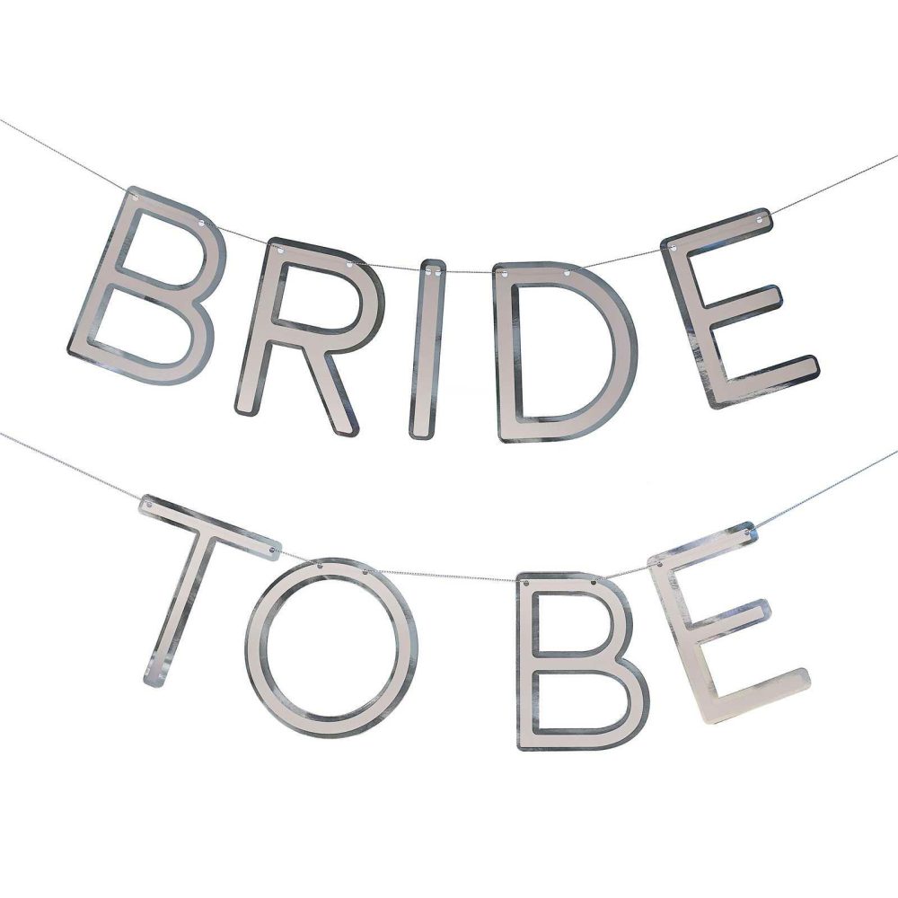 Bachelorette Party Banners |   Silver Bride To Be Bachelorette Party Bunting Bachelorette Party Banners Bachelorette Party Banners