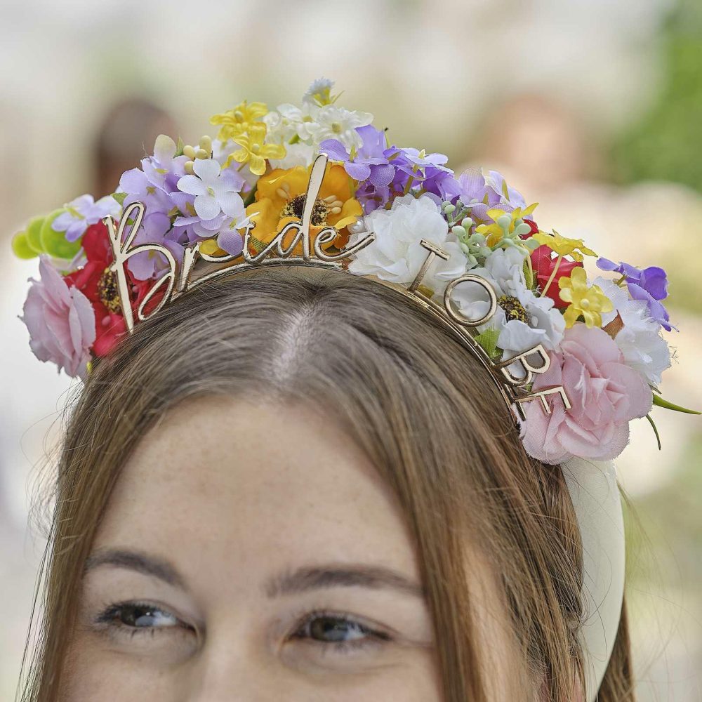 Bachelorette Party Headbands |   Floral Bride To Be Headband Bachelorette Party Accessories Bachelorette Party Headbands