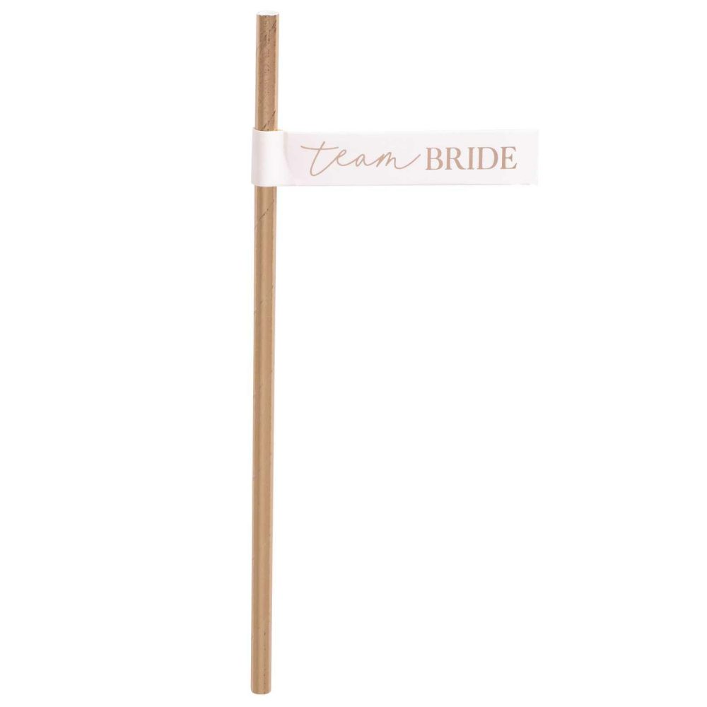 Bachelorette Party Tableware |   Rose Gold Team Bride Flag Bachelorette Party Straws Bachelorette Party Decorations Bachelorette Party Tableware