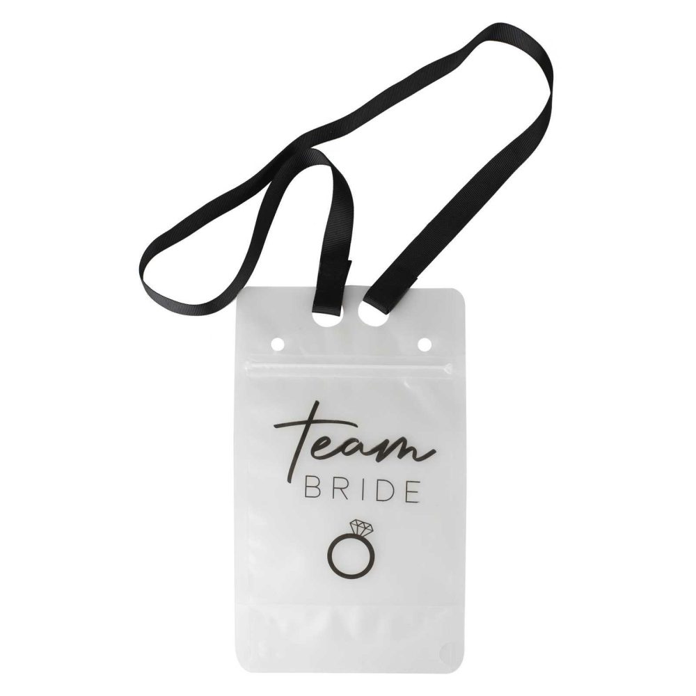 Bachelorette Party Tableware |   Team Bride Bachelorette Party Drink Pouch With Straw And Lanyard Bachelorette Party Decorations Bachelorette Party Tableware