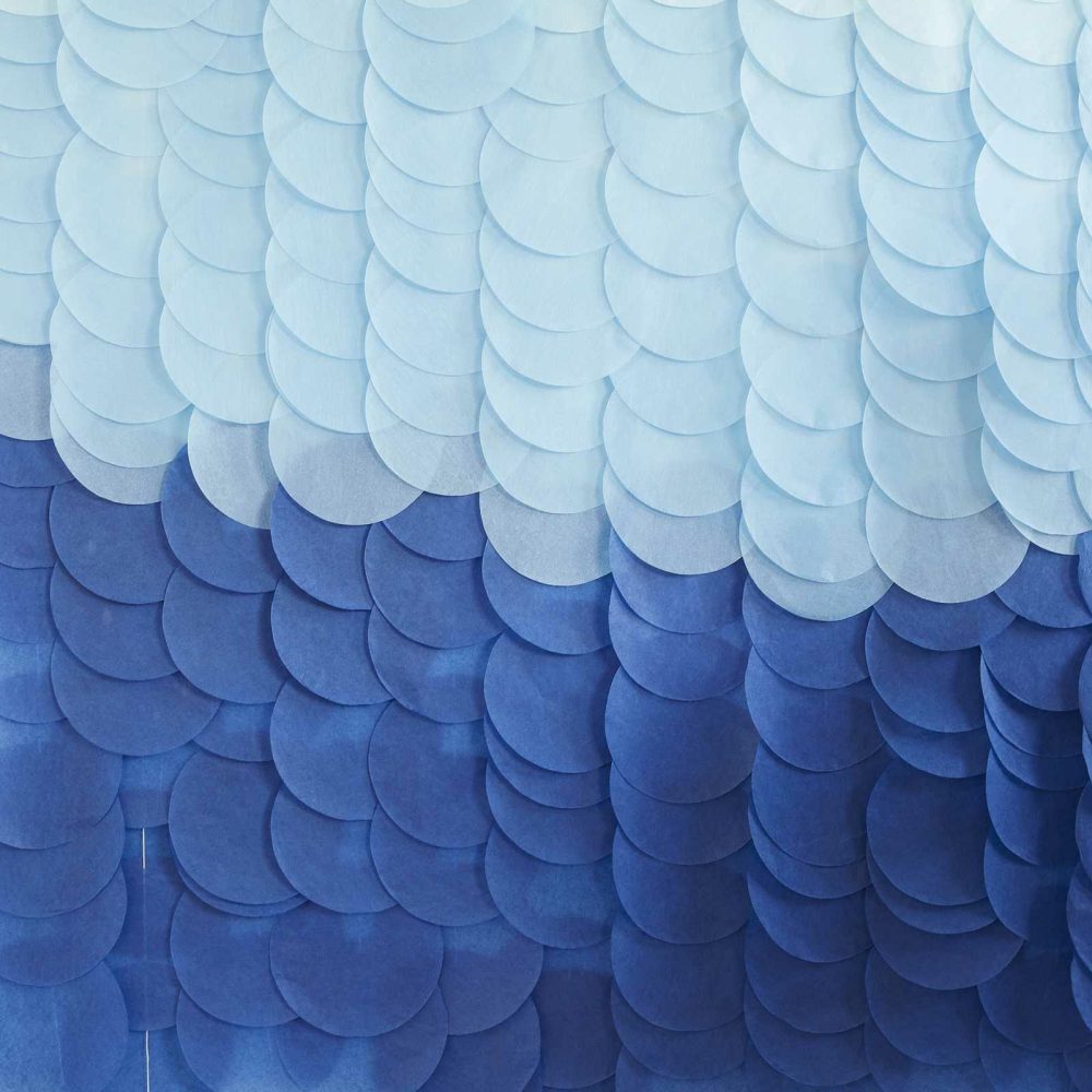 Backdrops |   Blue Ombre Tissue Paper Disc Party Backdrop Backdrops Backdrops