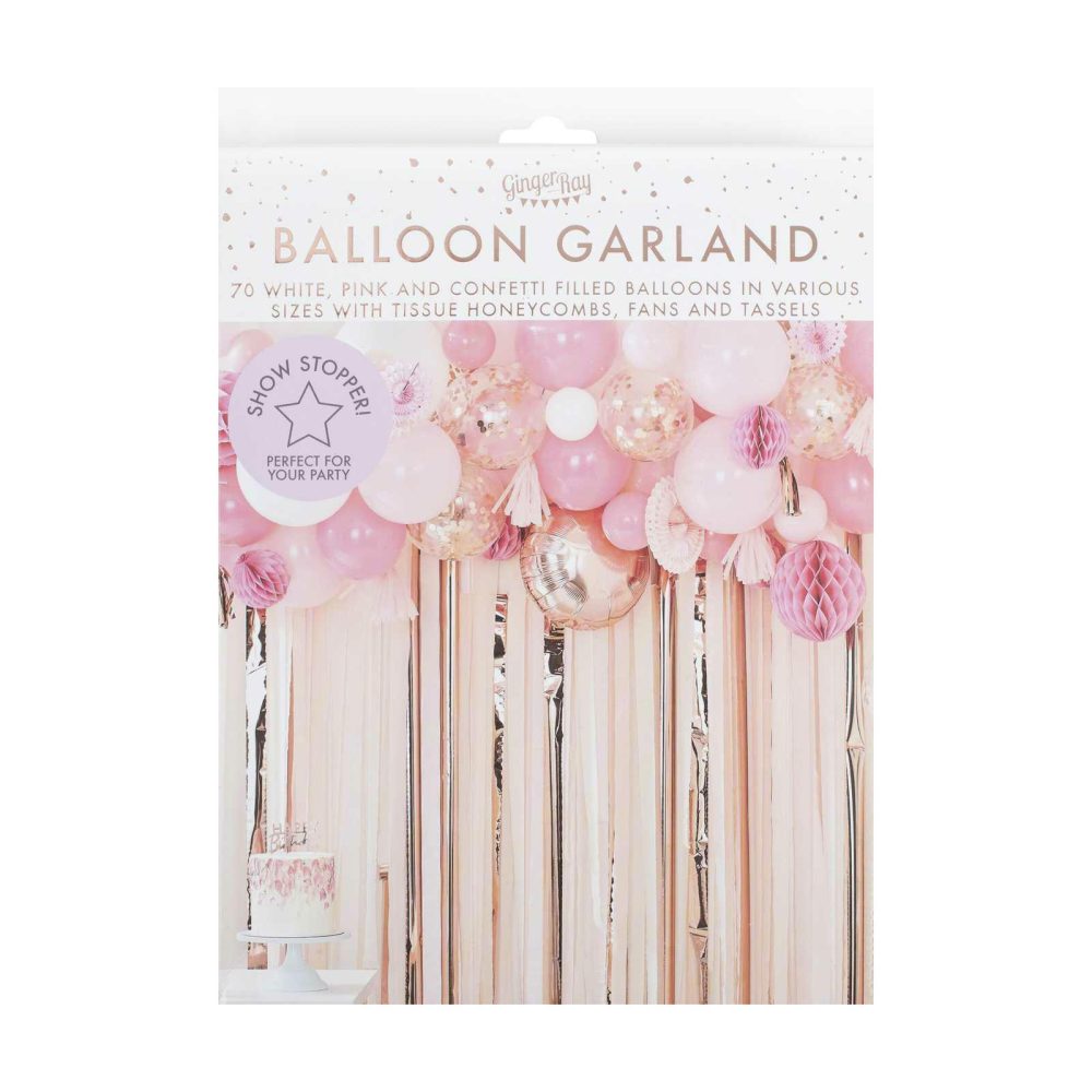 Backdrops |   Blush And Peach Balloon And Fan Garland Party Backdrop Backdrops Backdrops